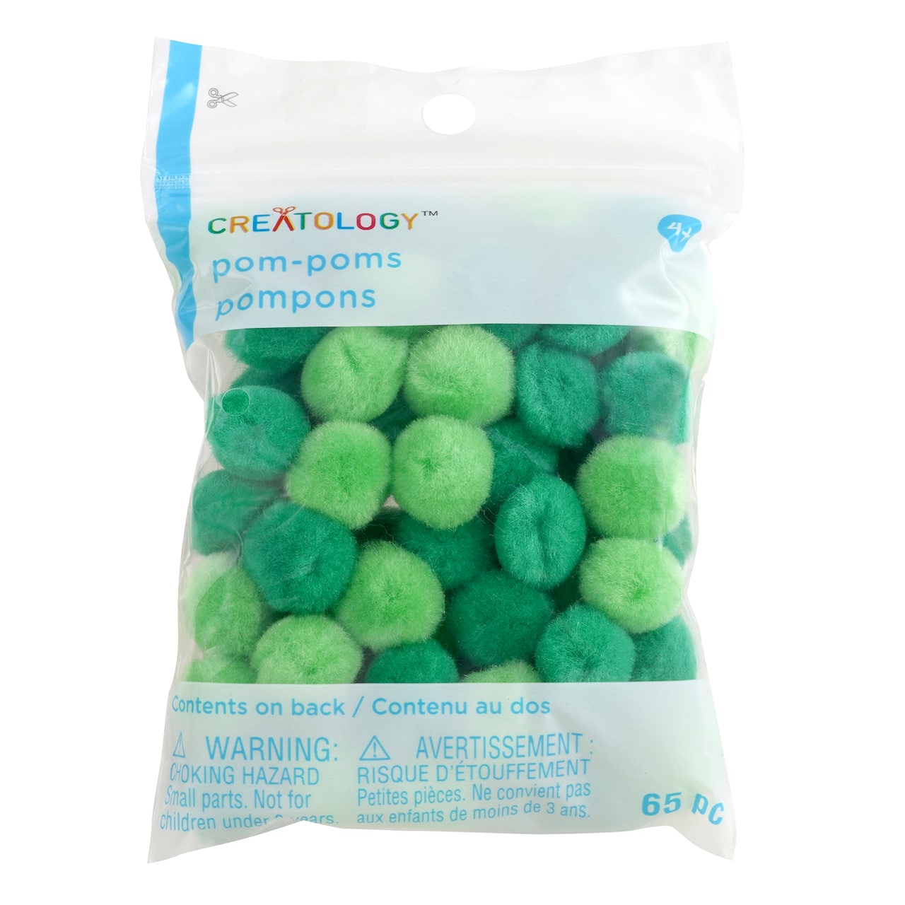 24 Packs: 65 ct. (1,560 total) 1/2" Mixed Green Pom Poms by Creatology™